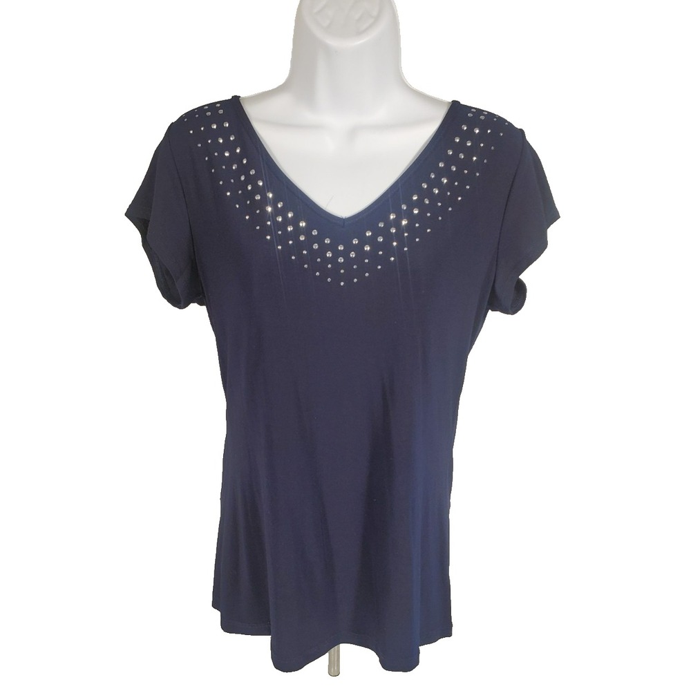 Suzie in the City Women's Size Large Blue Top Shirt